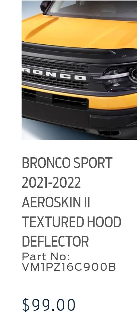Bronco Sport 2021-2023 Aeroskin Smoke Hood Deflector